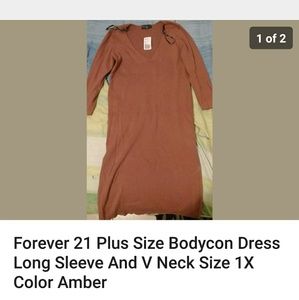 Forever 21 Plus Size Bodycon Dress Long Sleeve